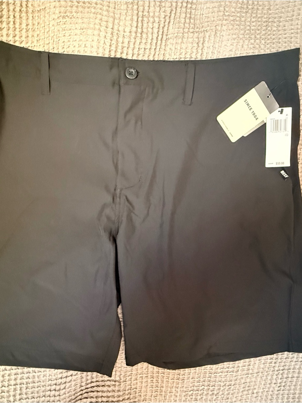 Reef Men's Black Flat Front Performance Shorts